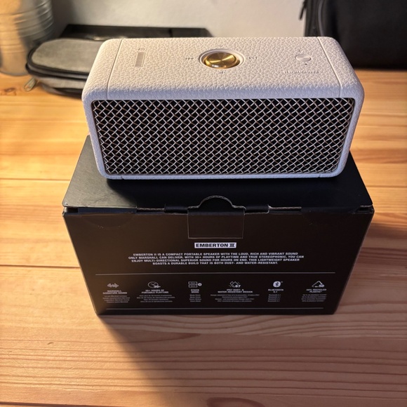 Marshall Emberton II Portable Bluetooth Speaker, Cream Marshall Emberton II Port - Picture 2 of 2